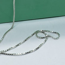 Load image into Gallery viewer, Sterling Silver Box Chain Necklace Bracelet Medium Thick 1.2mm-2.2mm Size 7"-30"