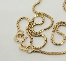 Load image into Gallery viewer, Authentic 14K Solid Yellow Gold Box Chain Necklace 0.55mm-0.9mm All Size 16"-24"