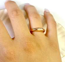 Load image into Gallery viewer, 14K Solid Yellow White Rose Gold Handmade Simple Dome Ring 5.5mm Band Size 4~10