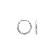 Load image into Gallery viewer, 14K Yellow White Rose Gold Hoop Round Tube Endless Backing Earrings 1.2mm Wide