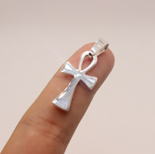 Load image into Gallery viewer, 925 Sterling Silver Dainty Simple Ankh Cross Pendant 1inch 27mm without bail