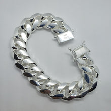 Load image into Gallery viewer, Sterling Silver Miami Cuban Link Chain Domed Surface Thick Bracelet 18mm 8" 9"