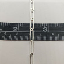 Load image into Gallery viewer, 925 Sterling Silver Paperclip Chain Necklace Bracelet Italy 4mm Sizes 7-30 inch