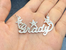 Load image into Gallery viewer, 925 Sterling Silver Personalized Custom Name Diamond Cut Pendant Charm Stars