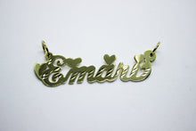Load image into Gallery viewer, 14K Solid Yellow Gold Personalized Custom Name Pendant Charm Heart Diamond Cut
