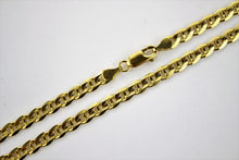 Load image into Gallery viewer, Authentic 14K Solid Yellow Gold Concave Mariner Chain Necklace 4.6mm 20" ~ 26"