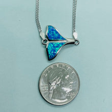 Load image into Gallery viewer, Sterling Silver Synthetic Opal Whale Tail Bracelet Women lobster lock
