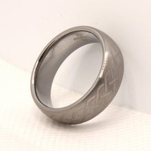 Load image into Gallery viewer, Tungsten Carbide Domed Etched Celtic Knot Brushed Finish Wedding Band Ring 8mm