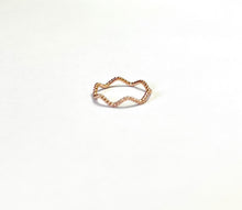 Load image into Gallery viewer, 14K Solid Gold Handmade Dainty Wavy Beaded Ring Band