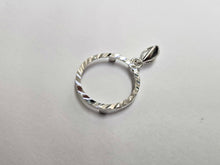 Load image into Gallery viewer, 925 Sterling Silver 10 Cent Dime Coin Bezel 18mm Diamond Cut Prong Cut