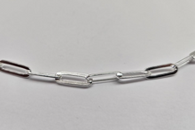 Load image into Gallery viewer, 925 Sterling Silver Flat Paperclip Chain Necklace Bracelet 4mm 7" to 30" Long