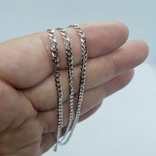 Load image into Gallery viewer, 14K White Gold Solid Cuban Curb Link Chain Necklace Bracelet 3mm 7"~30"