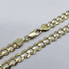 Load image into Gallery viewer, 10K Yellow Gold Solid Cuban Link Chain Curb Necklace Bracelet 7mm, 8"~30"