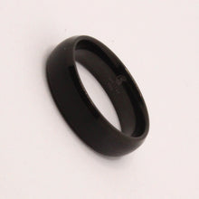 Load image into Gallery viewer, Tungsten Carbide Short Smooth Black Domed Brushed Finish Wedding Band Ring 6mm