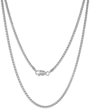 Load image into Gallery viewer, 925 Sterling Silver Spiga Wheat Chain Necklace Bracelet Men Women 2mm 7" to 30"