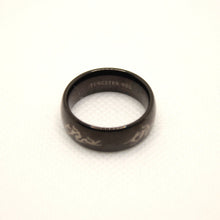 Load image into Gallery viewer, Tungsten Carbide Black Domed Chinese Dragon Silhouette Wedding Band Ring 8mm