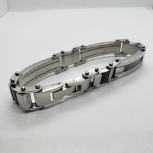 Load image into Gallery viewer, Stainless Steel Cable and Black Carbon Fiber Bracelet High Quality For Men 1/2in