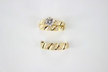 Load image into Gallery viewer, Authentic 14K Yellow Gold Wedding Ring Band Set Size 7-11