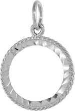 Load image into Gallery viewer, 925 Sterling Silver Three Cent Bezel Prong Back Rope Edge 14 mm Coins