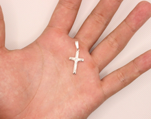 Load image into Gallery viewer, 925 Sterling Silver Dainty Beveled Edge Crucifix Cross Pendant