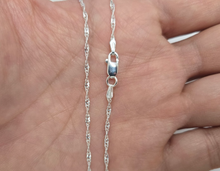 Load image into Gallery viewer, 925 Sterling Silver Twisted Singapore Chain Necklace Diamond Cut 1.7mm 16"-20"