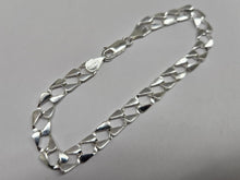 Load image into Gallery viewer, 925 Sterling Silver Flat Square Curb Link Bracelet Italy 6mm, 7" Long