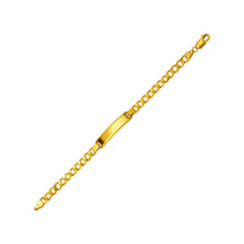 Load image into Gallery viewer, 14K Yellow Gold Baby ID Bracelet Curb X-Light 6mm ID 5mm Wide Chain 6" Engraving