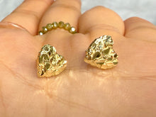 Load image into Gallery viewer, 10K Real Solid Yellow Gold Heart Nugget Earrings