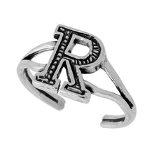 Load image into Gallery viewer, 925 Sterling Silver Initial Letter Alphabet Adjustable Size Baby Toe Ring