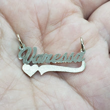 Load image into Gallery viewer, 10K Solid Yellow Gold Handmade Personalized Custom Name Pendant Charm with Heart