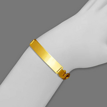 Load image into Gallery viewer, 14K Yellow Gold Figaro Concave ID Bracelet 7mm/8mm 8" 8.5" Engraving Available