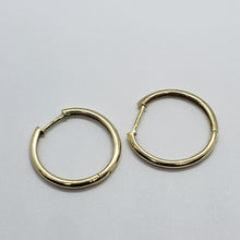 Load image into Gallery viewer, 14K Yellow White Rose Gold Elegant High Polished Huggie Hoop Earrings 2x20mm