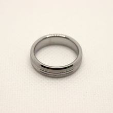 Load image into Gallery viewer, Tungsten Carbide Convex Groove Satin Finish Beveled Edge Wedding Band Ring 6mm