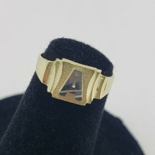 Load image into Gallery viewer, 10K Yellow Gold Initial Alphabet Letter Ring for Baby Kids Children Size 1 to 3