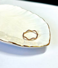 Load image into Gallery viewer, 14K Solid Gold Handmade Dainty Wavy Beaded Ring Band