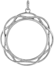 Load image into Gallery viewer, Sterling Silver Braided Edge 1 Onza Plata Libertad Bezel Pendant for 36 mm Coins