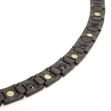 Load image into Gallery viewer, Tungsten Carbide Black Hexagon Faceted Magnetic Therapy Bracelet, 1/2 Inch Wide