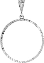 Load image into Gallery viewer, 925 Sterling Silver Mexican 1 Peso Bezel 34 mm Coins Prong Back Diamond Cut