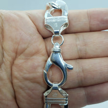 Load image into Gallery viewer, 925 Sterling Silver Heavy Thick Figaro Chain Beveled Edge Bracelet Necklace 16mm