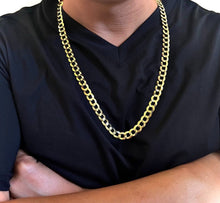 Load image into Gallery viewer, 10K Yellow Gold Solid Cuban Link Chain Curb Necklace Bracelet 1.8mm-10mm 7"~30"
