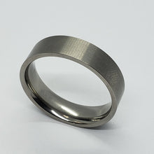 Load image into Gallery viewer, Titanium Wedding Band Ring Beveled Edges Brushed Finish Flat 6mm size 6.5 to 14