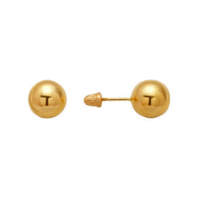 Load image into Gallery viewer, 14K Yellow or White Gold Ball Stud Earrings 8mm Wide 2grams Screw Backing