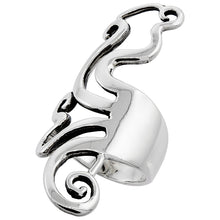 Load image into Gallery viewer, Sterling Silver Polished Finish Large Fork Ring Wide Boho Ring 1 3/4 inch 6 - 10