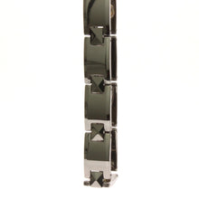 Load image into Gallery viewer, Tungsten Carbide Triangular Faceted Magnetic Therapy Bracelet, 3/8 Inch Wide