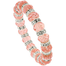 Load image into Gallery viewer, 7 in Glass Crystal Bracelet on Elastic Nylon Strand 3/8 in (10mm) Wide 29 Styles