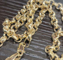 Load image into Gallery viewer, 10K Yellow Gold Hollow Rolo Chain Necklace 6mm 24" 26" 28" 30" Clearance Sale