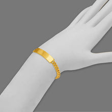 Load image into Gallery viewer, 14K Yellow Gold Shiny Curb Kids ID Bracelet 7mm/6mm Wide 6" Engraving Available