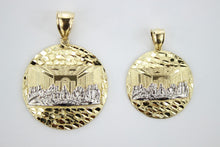 Load image into Gallery viewer, 10K Yellow White Gold Diamond Cut 2 Tone Last Supper Nugget Pendant 2 sizes