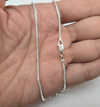 Load image into Gallery viewer, 925 Sterling Silver Sparkle Rock Chain Diamond Cut Necklace 1.8mm 7" to 24"