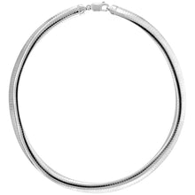 Load image into Gallery viewer, 925 Sterling Silver Smooth Omega Chain Necklace Women Italy 8mm 7" to 20"